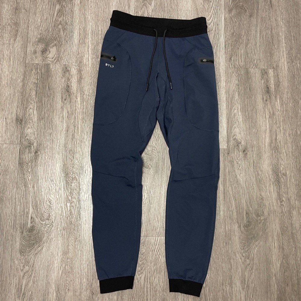 BYLT Joggers Mens Small Navy Blue Athletic Premium Pants Golf Hiking Performance
